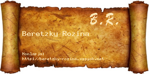 Beretzky Rozina névjegykártya